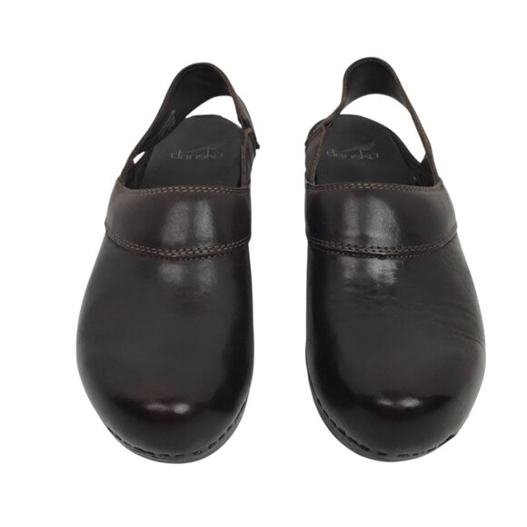 Dansko Pearl Womens 7 Leather Slingback Clogs Brown - Picture 2 of 12